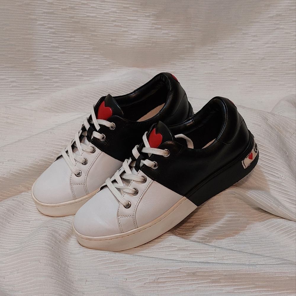 Love Moschino Black and White Sneakers Size 39